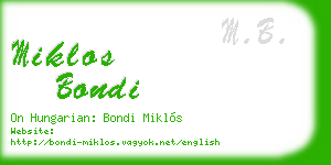 miklos bondi business card